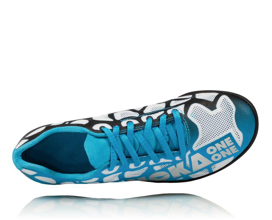 Hoka Australia One One Rocket X - Mens Spikes White/Blue - VPXHO-8147